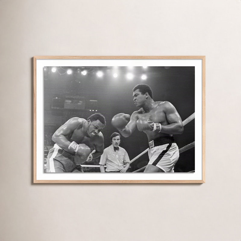 Muhammad Ali Punching by Getty Images, 18" H x 24" W, White Oak Framed