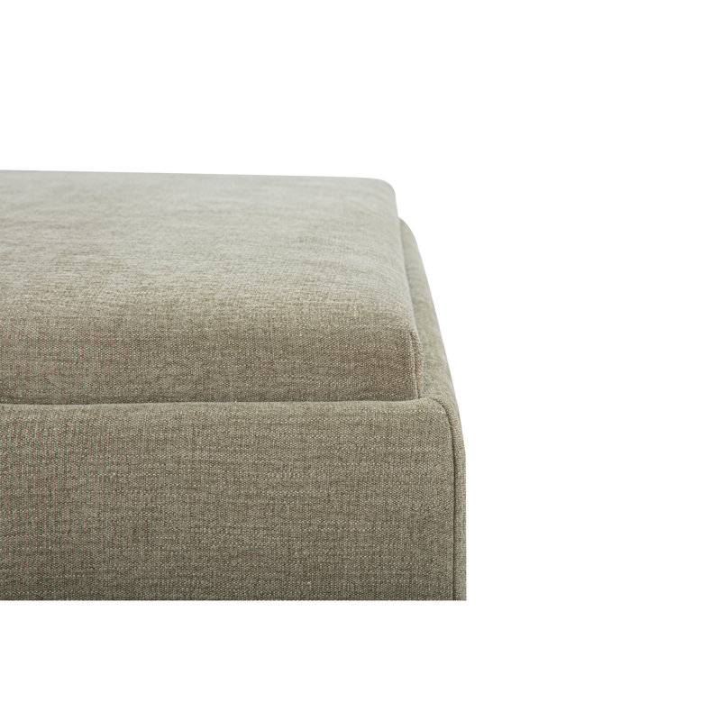 Montana Ottoman, Green Polyester/Linen