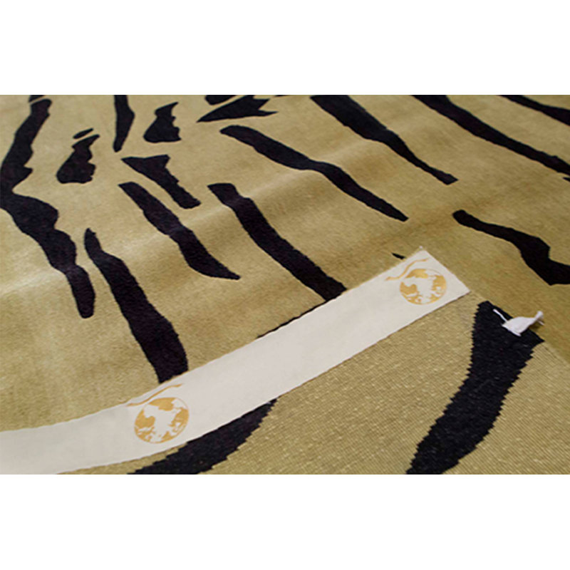 Hand-Knotted High-Quality Gold and Black Area Rug