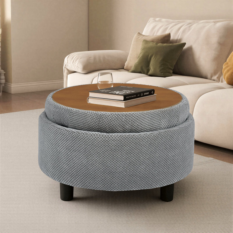 Table basse avec repose-pieds et rangement Modern, Gris clair