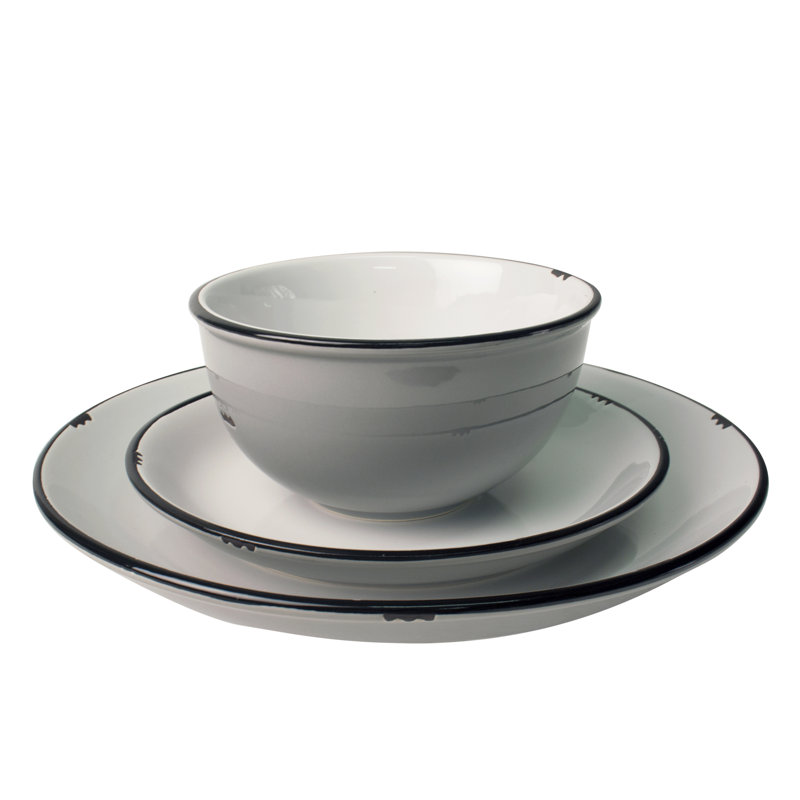 Tinware Dinner Plate, Light Grey