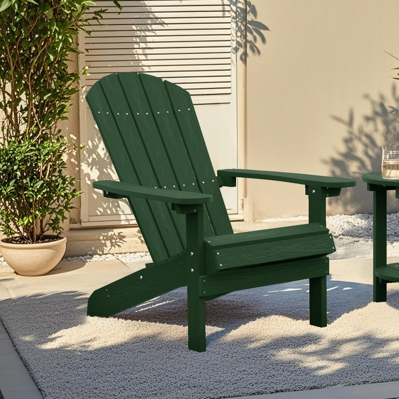 Chaise Adirondack en plastique pour patio, Vert