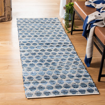 Lilliana Hand-Woven Flatweave Ivory/Blue Area Rug