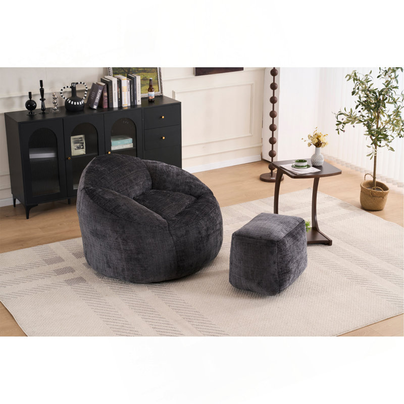 Foam Bean Bag Chairs For Adults/Teens With Filling,Bean Bag Lazy Sofa With Ultra Soft Chenille Cover, Bean Bag,Indoor & Outdoor
