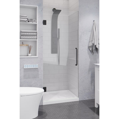 30'' W x 72'' H Pivot Frameless Shower Door with Clear Glass