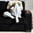 Corduroy Fabric 3 With Cup Holders - 83.86" Compressed Couch For Bedroom, Office, Living Room, Black-1906452885