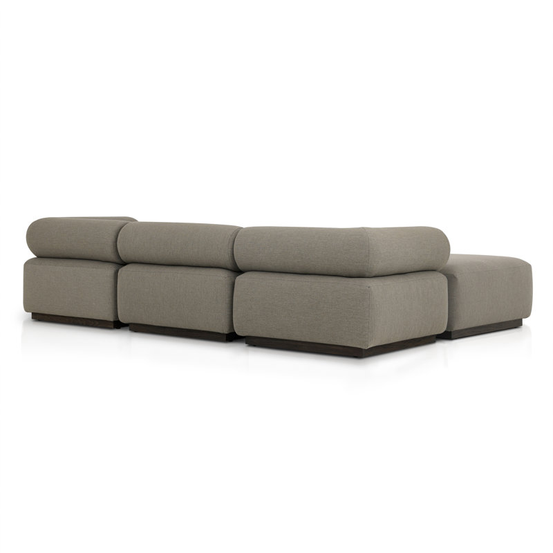 LENOX Modular Chaise Sectional, Brown Polypropylene/Olefin