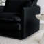 2 canapé de salon - revêtement en chenille noire avec 4 coussins, structure en bois massif, tissu respirant, assise confortable recouverte d'un support, tissu, assise