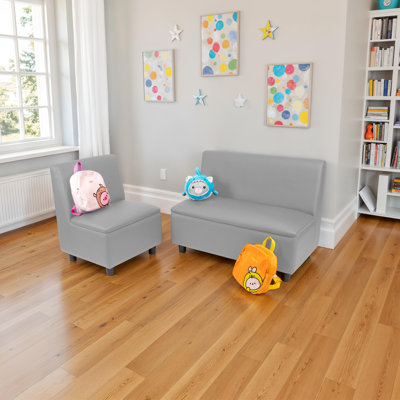 Ensemble de 2 chaises et canapé modulaires Kid Comfort - gris