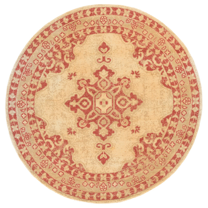 Tapis oriental en laine touffeté à la main Chadburn, Rond 6 pi