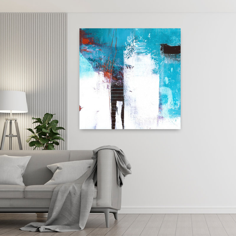 Reflets, art contemporain abstrait, H 48 po x l 48 po