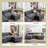 112" Oversized U-Shaped Cloud Modular Sofa with 2 Ottomans, Gray