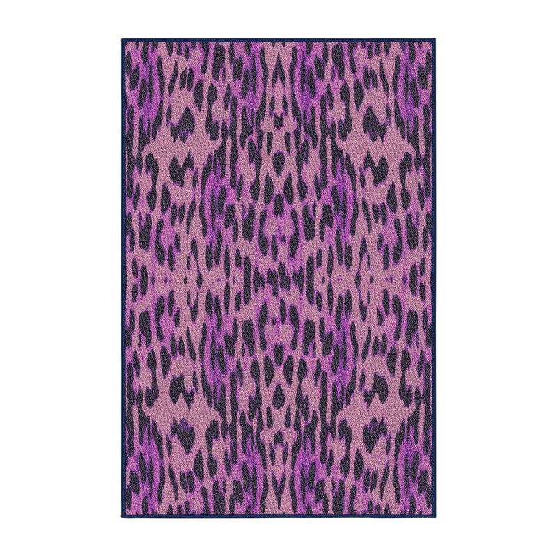 Tapis noir/rose à tisser électrique, Rectangle 5 pi x 8 pi