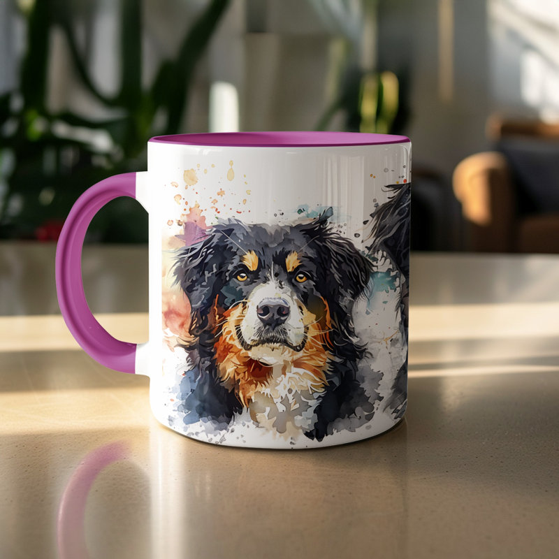 Ceramic Coffee Mug, Purple, 3