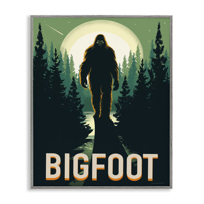 Cryptid In The Woods Framed Giclee, design by Omar Escalante