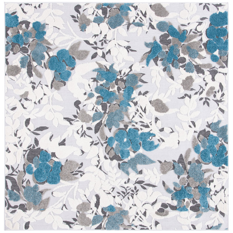 Latifah Performance Floral Rug, Square 6'7"