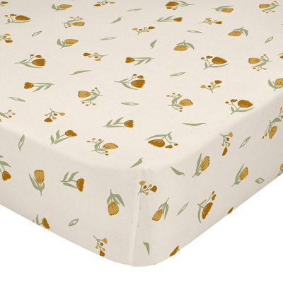 Kajol Floral 100% Cotton - Piece Standard Cot Fitted Sheet