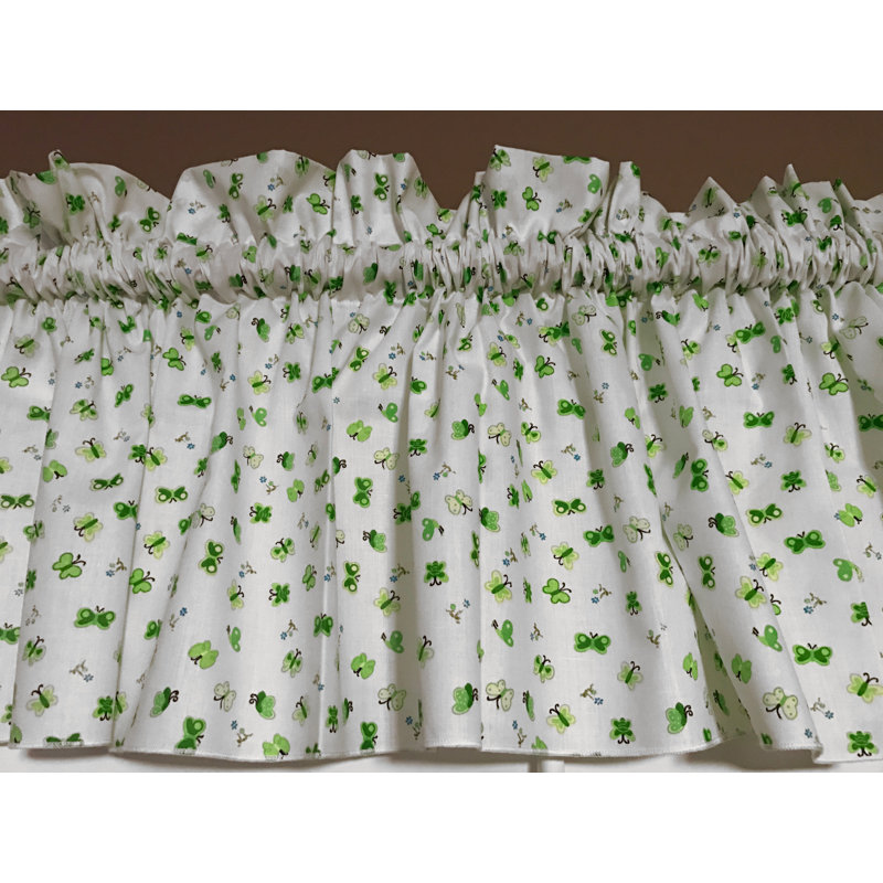 Cantonnière sur mesure en mélange de coton floral 58 po Jarmo, L 58 po x L 16 po, Vert