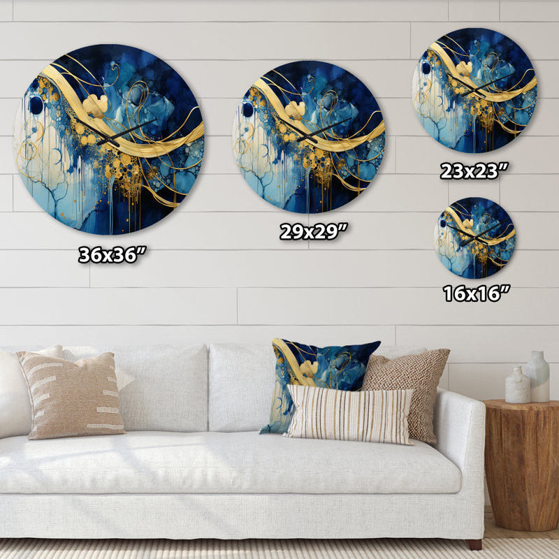 Horloge murale en métal Sunlight Breaking In The Waves III, Grand