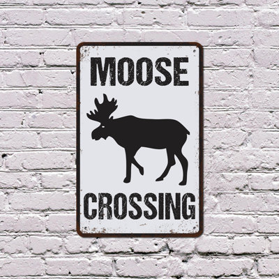 Panneau en plastique orignal 11 po x 17 po Moose Crossing