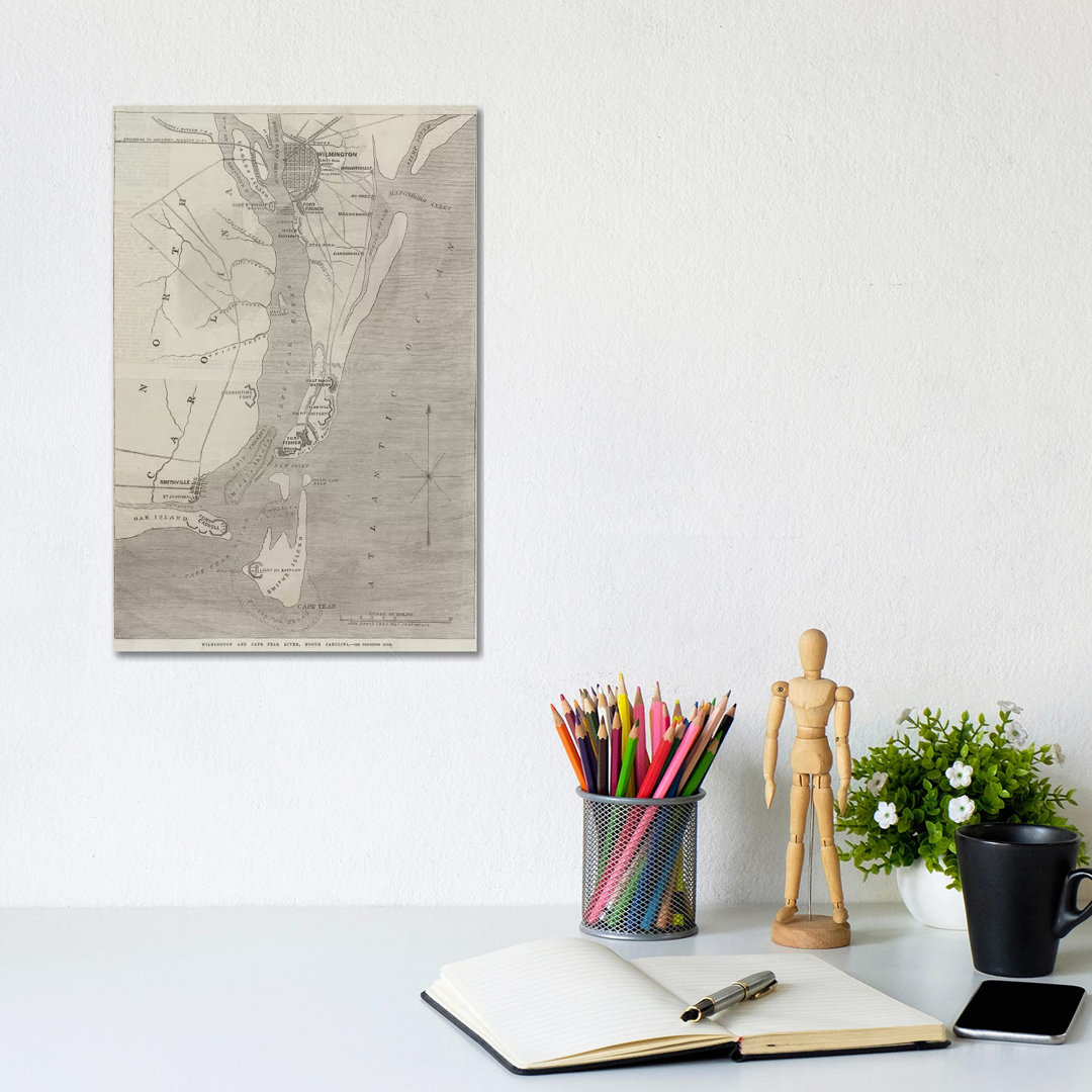 Wilmington And Cape Fear River, North Carolina by John Dower - Wrapped Canvas Print