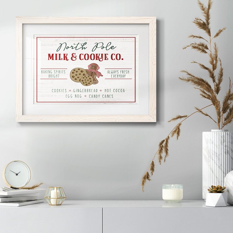 " Milk And Cookie Co ", White, 26" H x 38" W x 1.5" D