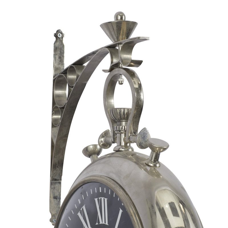 Horloge murale décorative argentée Oakham