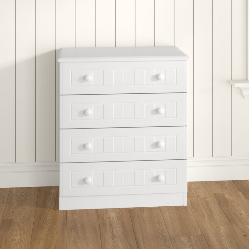 Fully Assembled Saxena 4 Drawer Chest, White