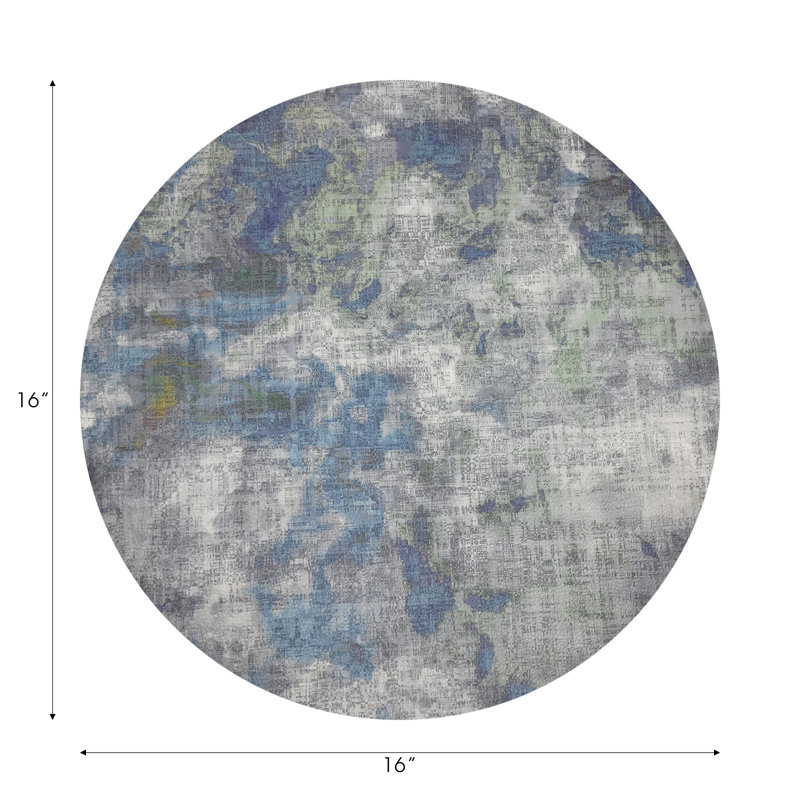 Impressionism Vegan Leather Round Placemats, Opulence