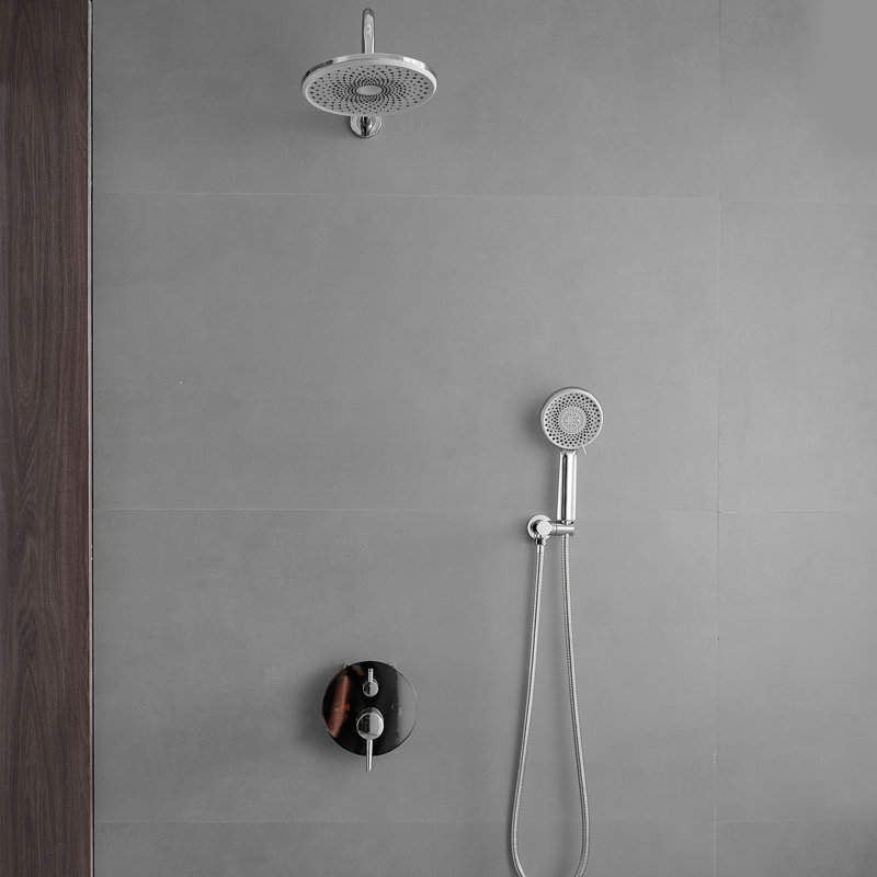 Système de douche complet avec valve brute, Chrome poli