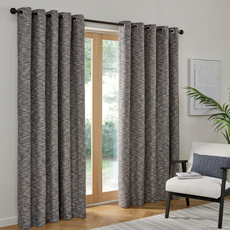 Semi Sheer Curtain Pair, Blue, 168cm Width x 229cm Drop