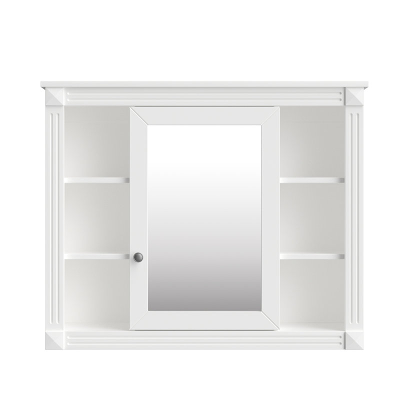 Armoire murale de salle de bain avec miroir, 35 po x 28 po, armoire murale polyvalente, matériaux, look moderne, Blanc