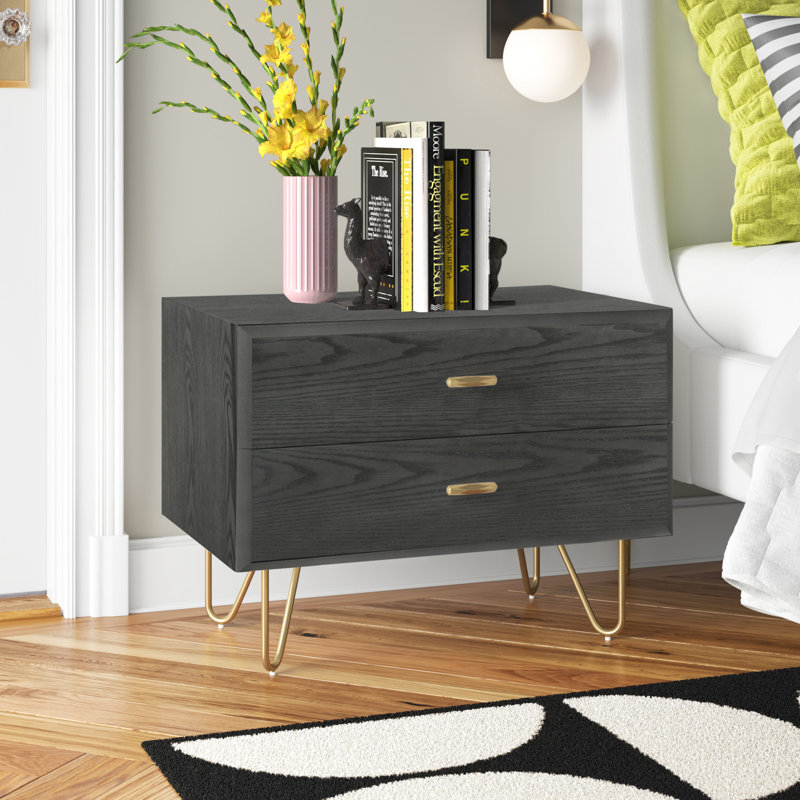Schock 2 Drawer Nightstand, Gray Wash