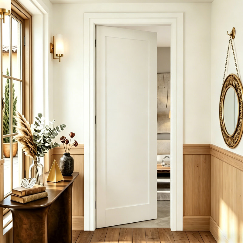 Dalle de porte intérieure 1 panneau Shaker Style - Porte moulée blanche, 24 po x 80 po