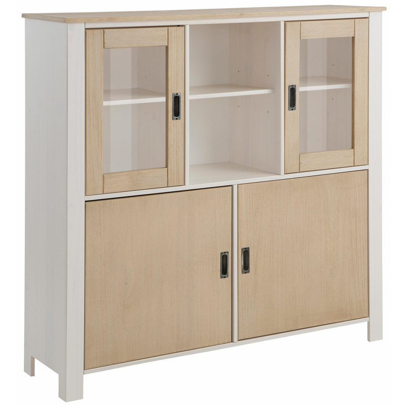 Dellinger 125cm Sideboard, White/Light Oak