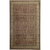 Avalon Wool Oriental Area Rug in Brown/Ivory