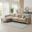 ?L-Shaped Modular Sectional Sofa, 4-Seat Chenille Couch with 31.5" Wide Seats, USB/Type-C Charger & Storage Ottoman?-1274727346