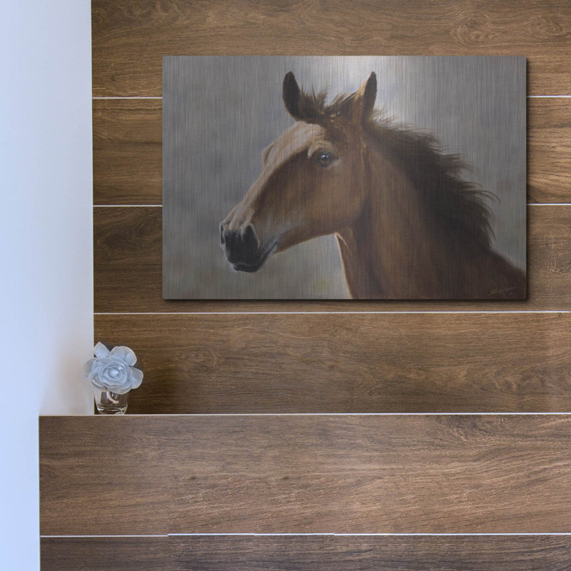 «Horse pensé» par John Silver, H 12 po x l 16 po