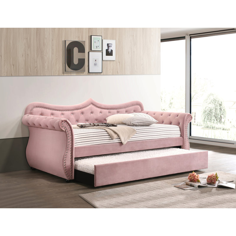 Adkins Daybed W/Trundle (Twin), Pink