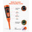 Food pH Meter, 0-14 pH Range, IP68 Waterproof Probe, Pocket Tester Kit with Automatic Temperature Compensation, Calibration Powder Packets, Easy to Read, for Food Fermentation, Dough, Meat