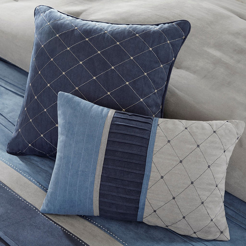 7 Piece Microsuede Comforter Set Navy