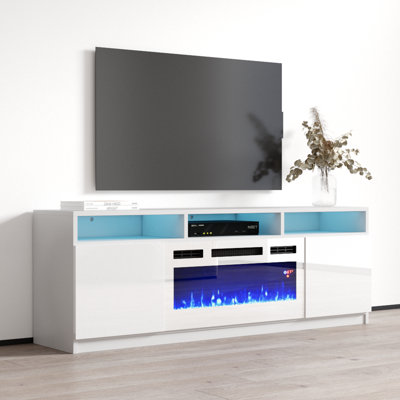 Anirudh TV Stand for TVs up to 70" with Electric Fireplace Included by Ivy Bronx