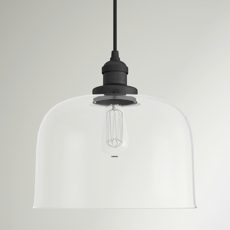 Clarktown 1 - Light Single Pendant, Matte Black, Clear