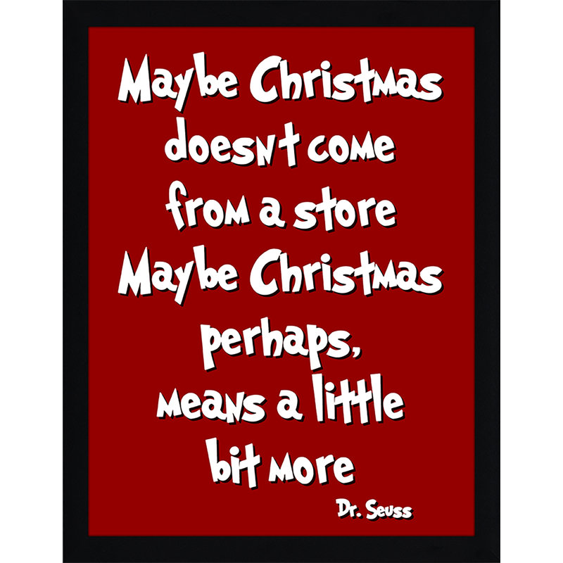 « maybe christmas », art textuel encadré, H 37,5 po x l 25,5 po x P 1 po