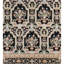 Tapis oriental en laine noué à la main en noir / beige / vert-78950491