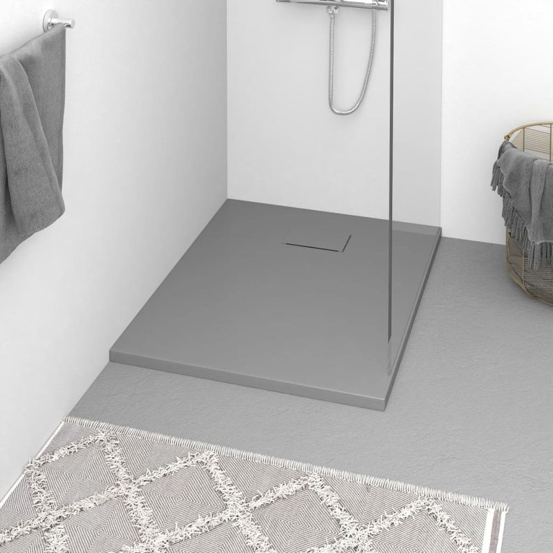 Bac de douche VidaXL, gris
