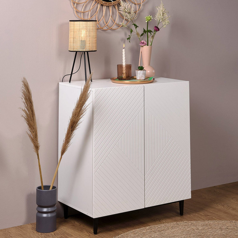 Addae Wide Sideboard, 88cm H x 75cm W x 45cm D (2 doors), White