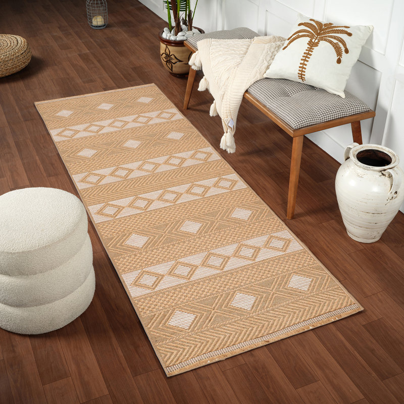Jute Boho Runner Tan/Beige_MYS2302, Runner 79 x 220cm