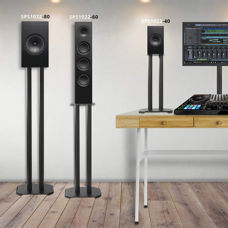 60cm Fixed Height Speaker Stand Two Floor Speaker Stand For Bluetooth Speakers Loud Speaker Pair, Mount For Hifi Speakers With Stand