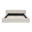 Structure de lit plateforme grand tapissier, lit de sol en chenille avec tête de lit rembourrée épaisse, support en bois massif beige (87 po x 67 po x 23,5 po)-1357914248